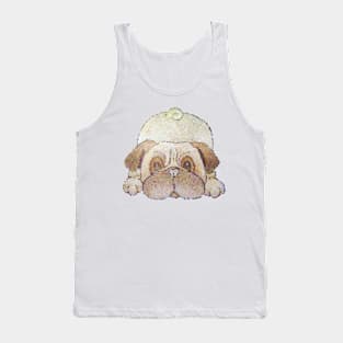 dog drawing play bowing cute pug Tank Top